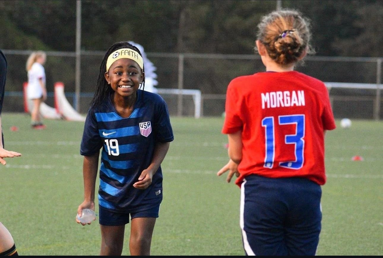 Players smiling during a training session